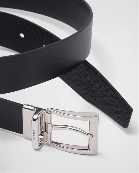 prada raffia belt|Black Reversible Saffiano And Leather Belt .